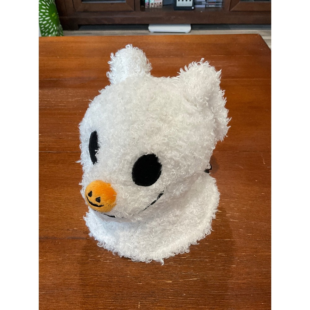 Disney Parks Nightmare Before Christmas Zero Plush Hat White Fuzzy Halloween NWT